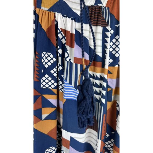 Anthropologie Porridge Ventura Abstract Patchwork Boho Geometric Flowy Blouse - Picture 4 of 10
